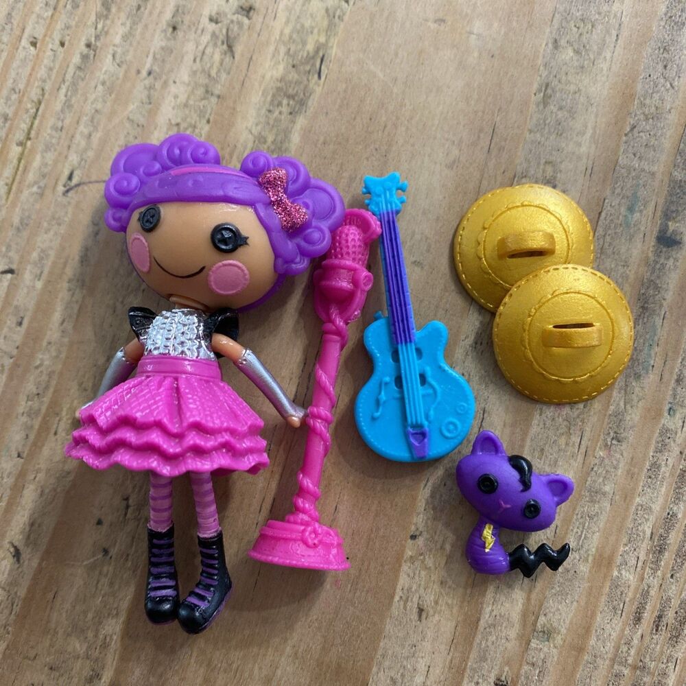 Lalaloopsy Mini Storm E Sky Purple Curly Hair Doll Posable 3in Pink Skirt